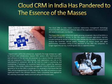 Cloud CRM in India, Marketing Automation CRM