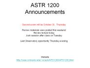 ASTR 1200 Announcements