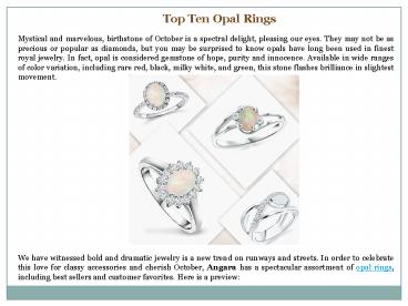 Top Ten Opal Rings