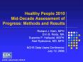 Healthy People 2010 Mid-Decade Assessment of Progress: Methods and Results PowerPoint PPT Presentation