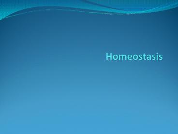 Homeostasis