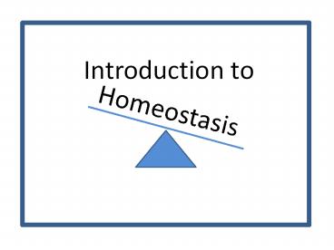 Homeostasis