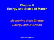 Chapter 6 Energy and States of Matter