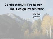 Combustion Air Pre-heater