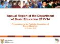 Annual Report of the Department of Basic Education 2013/14 PowerPoint PPT Presentation