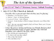 Acts 13:1-3 The Church at Antioch