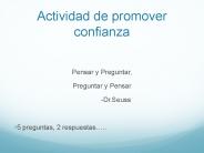 Actividad de promover confianza