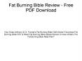 Fat Burning Bible Book Review - Pdf Free Download PowerPoint PPT Presentation