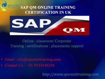 sap qm online training in uk