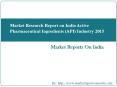 Market Research Report on India Active Pharmaceutical Ingredients (API) Industry 2015 PowerPoint PPT Presentation