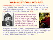 ORGANIZATIONAL ECOLOGY