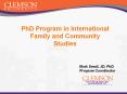 PhD Program in International Family and Community Studies PowerPoint PPT Presentation