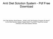 Anti Diet Solution eBook Free Download