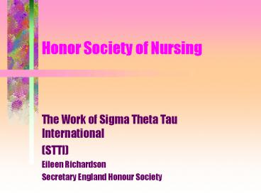 Honor Society of Nursing