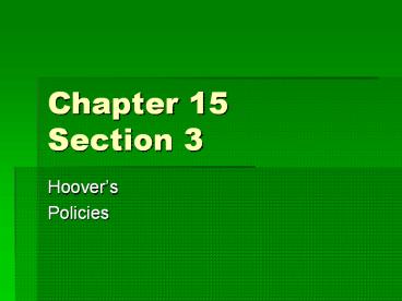 Chapter 15 Section 3 presentation | free to view