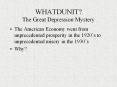WHATDUNIT? The Great Depression Mystery PowerPoint PPT Presentation