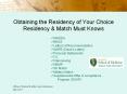 Obtaining the Residency of Your Choice Residency PowerPoint PPT Presentation