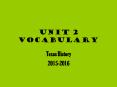 Unit 2 Vocabulary PowerPoint PPT Presentation