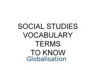 SOCIAL STUDIES VOCABULARY TERMS TO KNOW