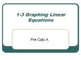 1-3 Graphing Linear Equations PowerPoint PPT Presentation