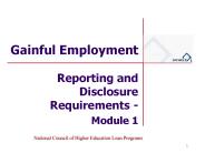 Reporting and Disclosure Requirements -