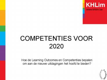 COMPETENTIES VOOR 2020