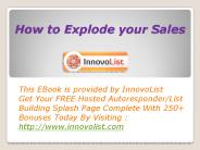 How to Explode Your Sales