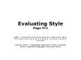 Evaluating Style Page 572 PowerPoint PPT Presentation