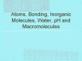 Atoms, Bonding, Inorganic Molecules, Water, pH and Macromolecules PowerPoint PPT Presentation