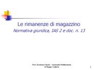 Le rimanenze di magazzino