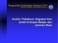 Kuliah, Praktikum, Kegiatan Non kuliah Evaluasi Belajar dan Jaminan Mutu PowerPoint PPT Presentation