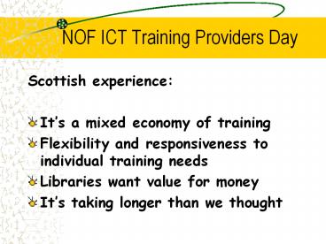 NOF ICT Training Providers Day