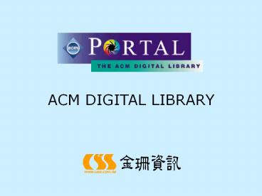 ACM DIGITAL LIBRARY