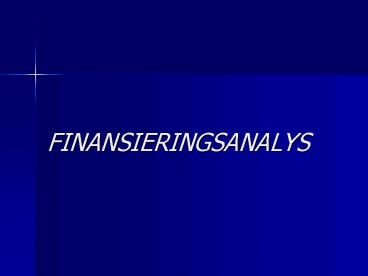 FINANSIERINGSANALYS