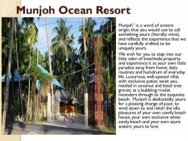 Munjoh Ocean Resort