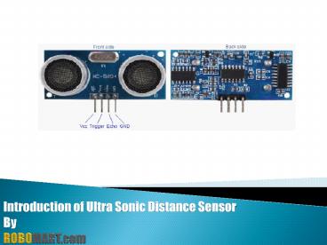 Buy Ultrasonic Distance Sensor for Arduino/Raspberry-Pi/Robotics