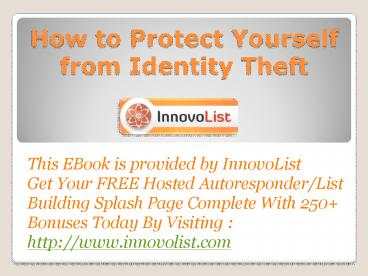 How to Protect Yourself from Identity Theft