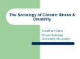 The Sociology of Chronic Illness PowerPoint PPT Presentation