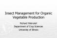 Insect Management for Organic Vegetable Production PowerPoint PPT Presentation