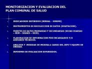 MONITORIZACION Y EVALUACION DEL PLAN COMUNAL DE SALUD
