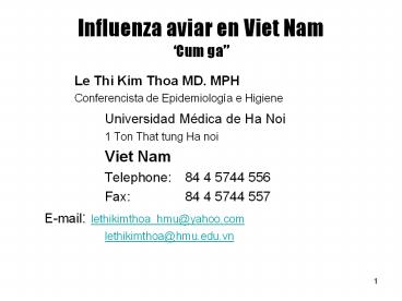 Influenza aviar en Viet Nam 