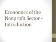 Economics of the Nonprofit Sector - Introduction PowerPoint PPT Presentation