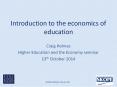 Introduction to the economics of education PowerPoint PPT Presentation