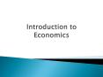 Introduction to Economics PowerPoint PPT Presentation