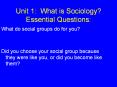 Unit 1: What is Sociology? Essential Questions: PowerPoint PPT Presentation