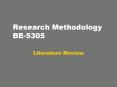 Research Methodology BE-5305 PowerPoint PPT Presentation
