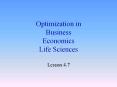 Optimization in Business Economics Life Sciences PowerPoint PPT Presentation