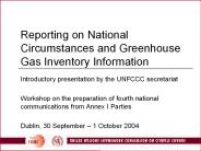 Reporting on National Circumstances and Greenhouse Gas Inventory Information
