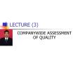 COMPANYWIDE ASSESSMENT OF QUALITY PowerPoint PPT Presentation