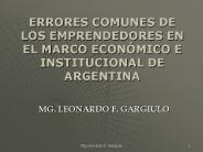 ERRORES COMUNES DE LOS EMPRENDEDORES EN EL MARCO ECON